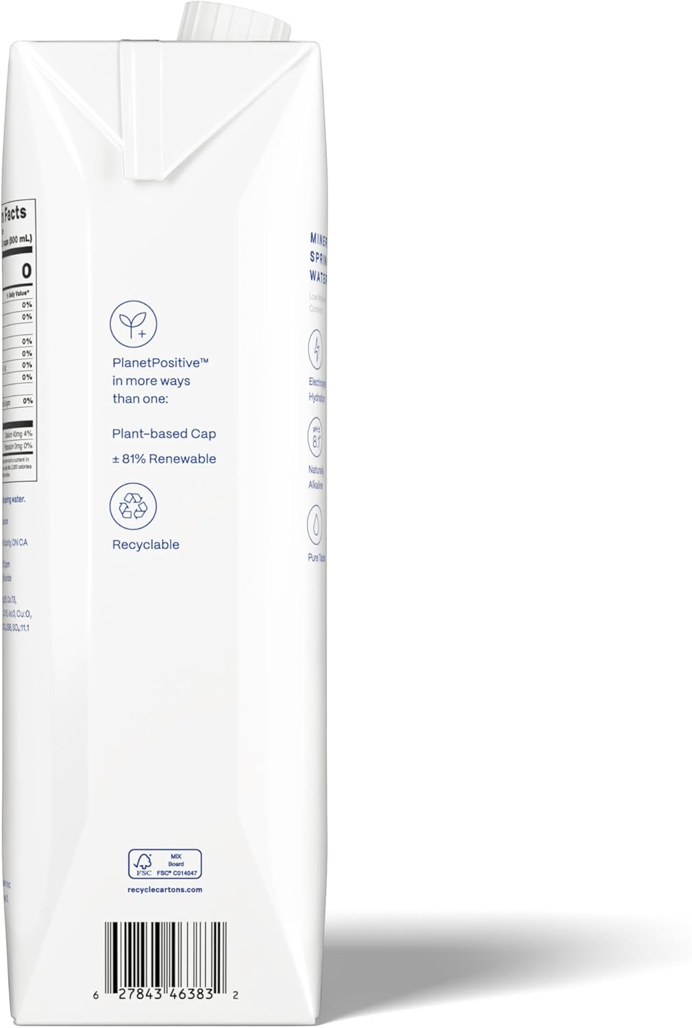 Flow Alkaline Spring Water, 100% Natural Alkaline Water, Eco-Friendly Packaging, Refreshing Taste, Boxed Mineral Water, Natural Electrolytes, Water with pH, Non-GMO, BPA-Free, Pack of 12 x 1L