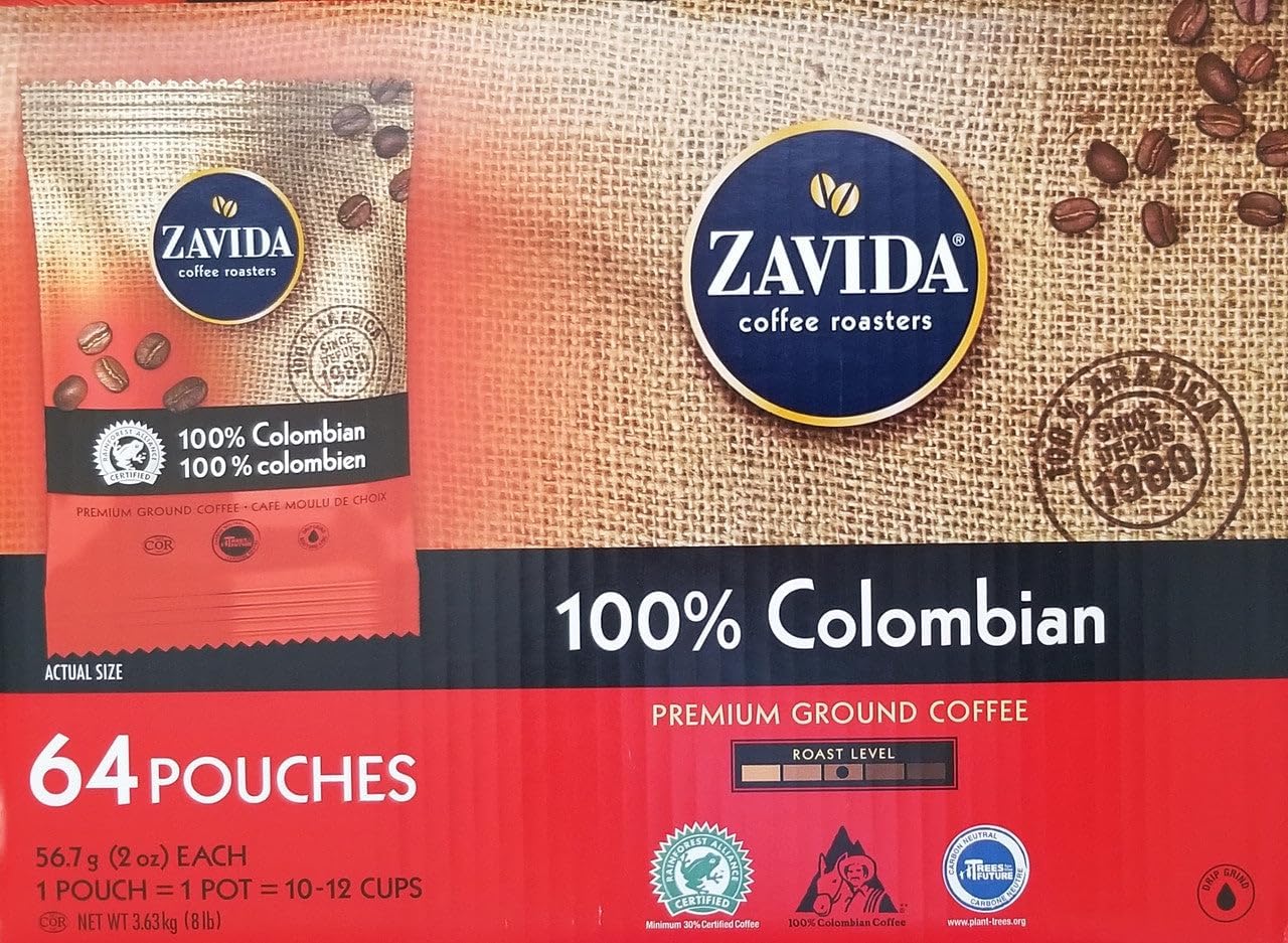Zavida 100% Colombian Coffee, 64 Count, 3.63 Kg
