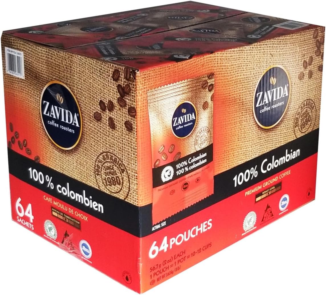 Zavida 100% Colombian Coffee, 64 Count, 3.63 Kg
