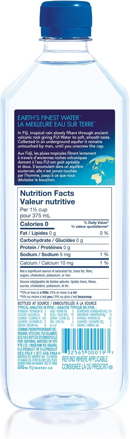 FIJI Natural Artesian Water, 33 Ounce Bottle, Pack of 12