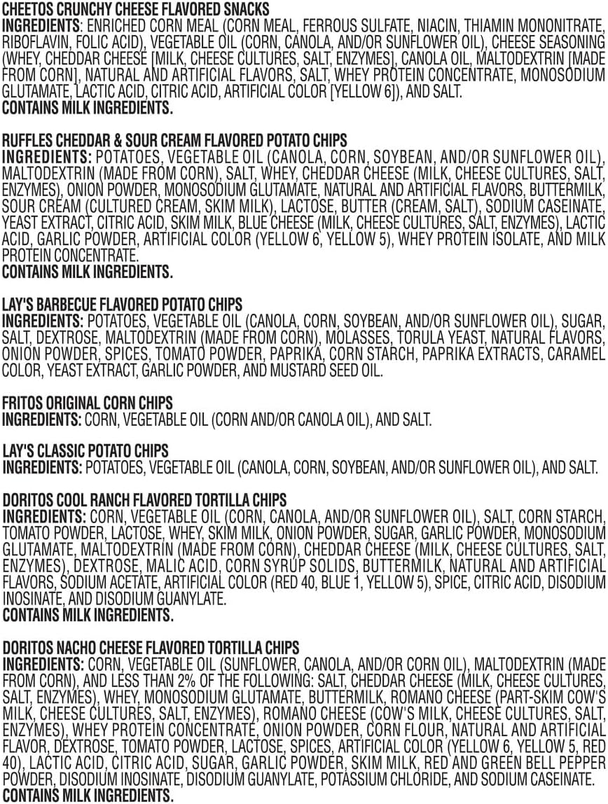 Frito Lay Classic Chips Variety, 1 Ounce (54 Count)
