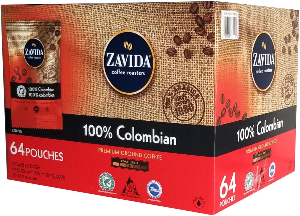 Zavida 100% Colombian Coffee, 64 Count, 3.63 Kg