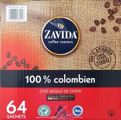 Zavida 100% Colombian Coffee, 64 Count, 3.63 Kg