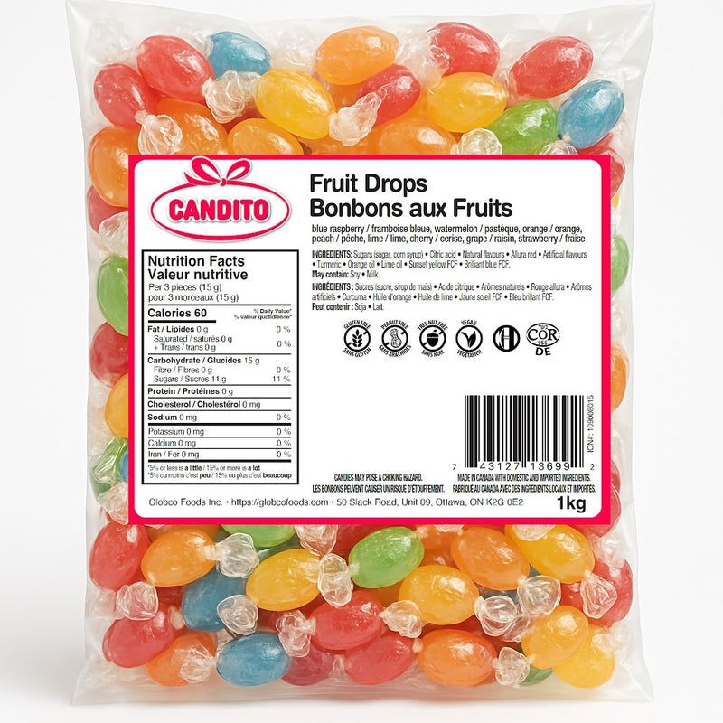 Candito Fruit Drops 1 kg - Made in Canada