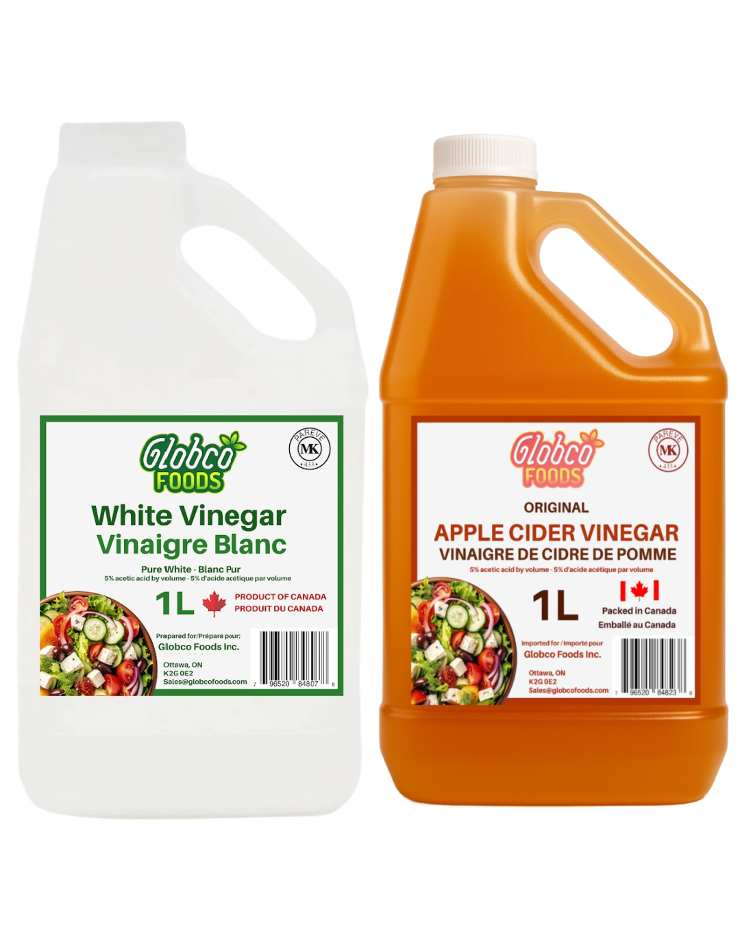 Premium Quality White Vinegar +Apple cider bundle 1L - Globco Foods