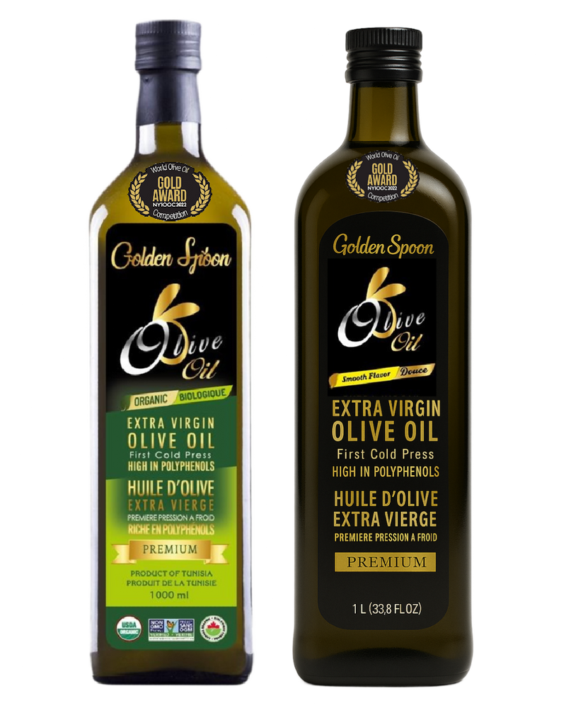 Extra Virgin Olive Oil Bundle Organic + Smooth 1L - Goldenspoon Olive Oil