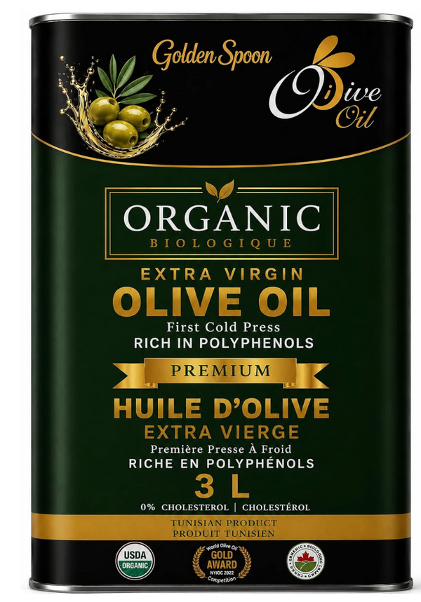 Award winning Extra virgin ORGANIC Olive Oil - 3L - Goldenspoon Olive Oil