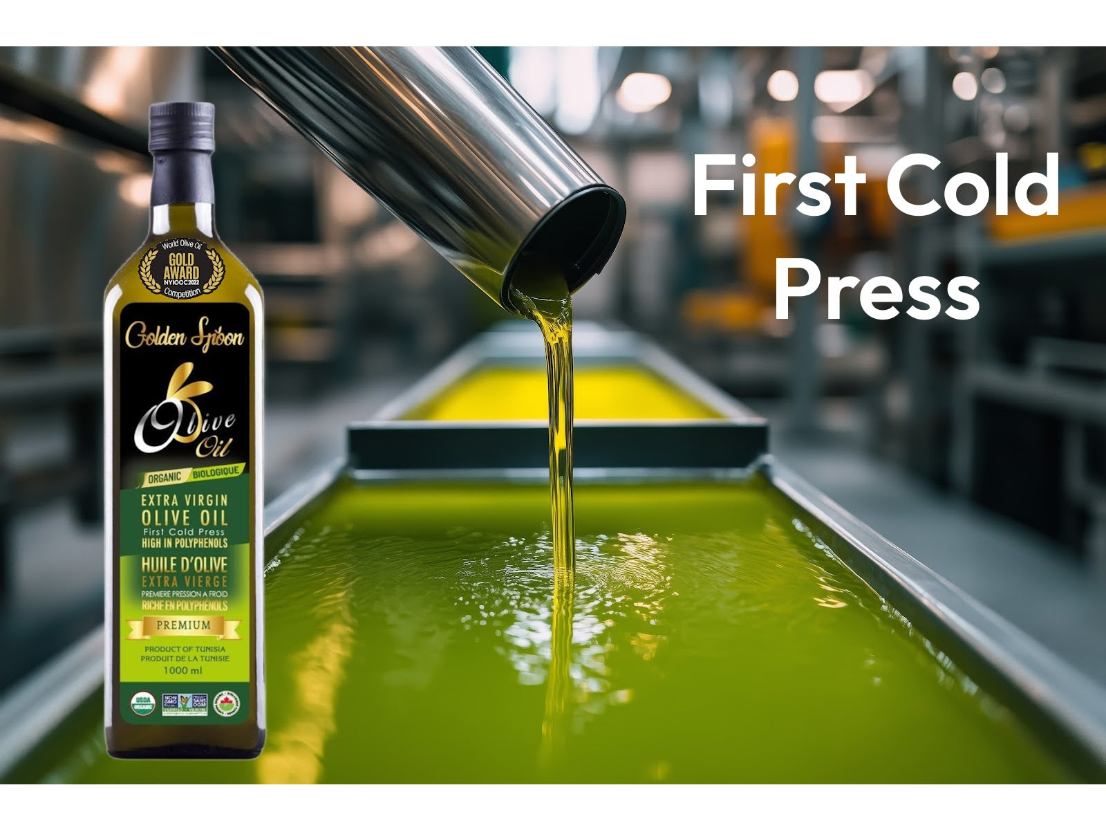 Organic Extra Virgin Olive Oil 1L - Award winning - Goldenspoon